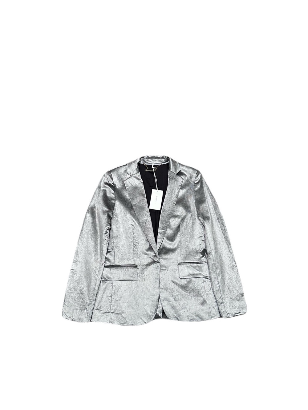 FRAME Classic Velvet Blazer Jacket Notched Collar Silver Grey Size 4 NWT